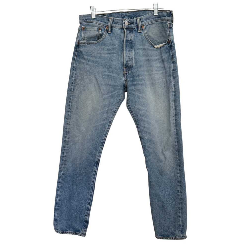 Levis 501 Original Fit Jeans Mens 32x28 Medium Wash Blue Denim Button Fly Pant
